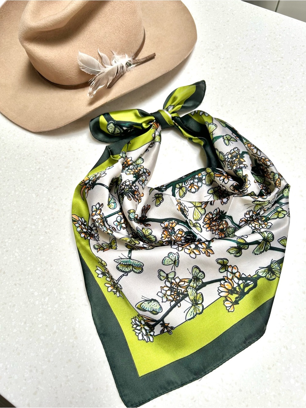 Botanical Butterfly boho floral Scarf /wrap w cottagecore prairie Country vibe